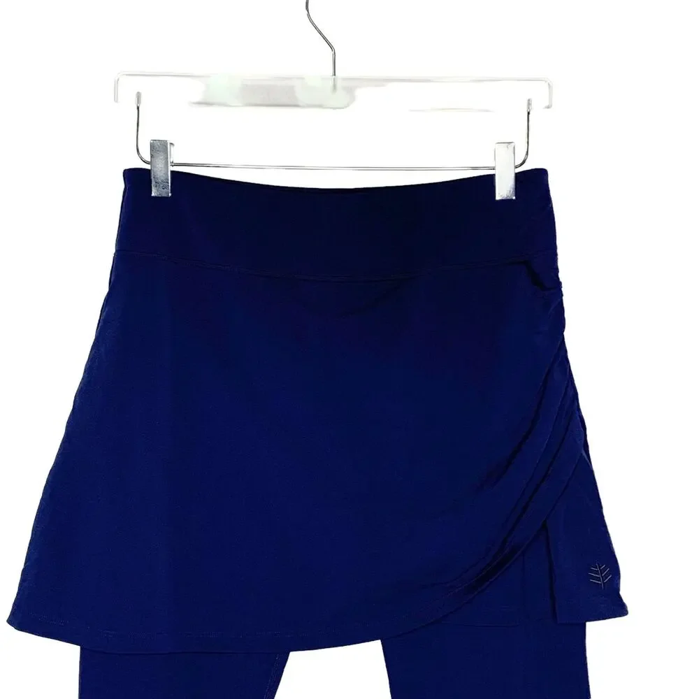 Coolibar Women's Navy Swim Skirt Leggings - Picture 5 of 10